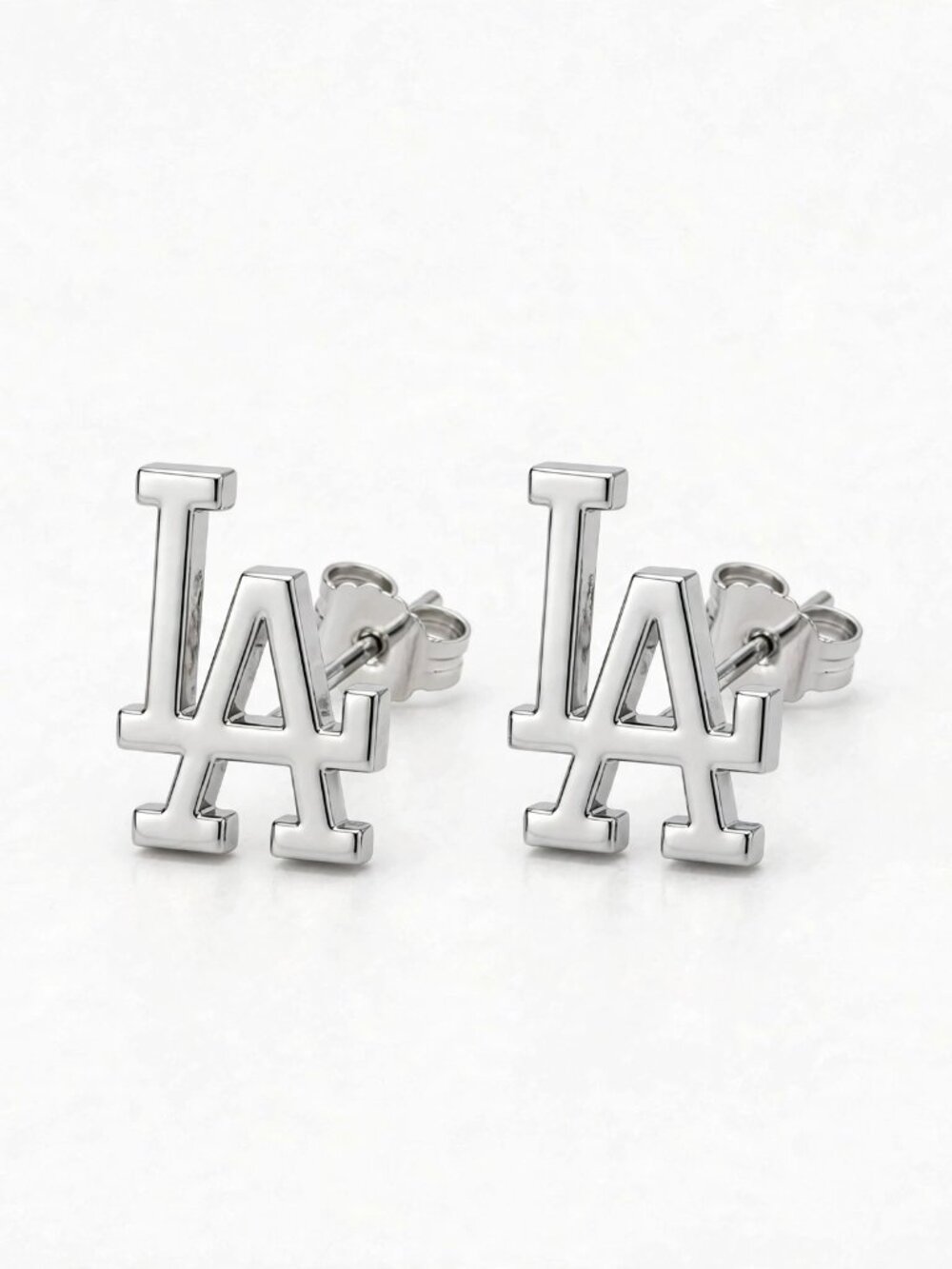 LA Earrings / LA Dodgers Earrings / Baseball Earrings  - Silver Studs - Unisex